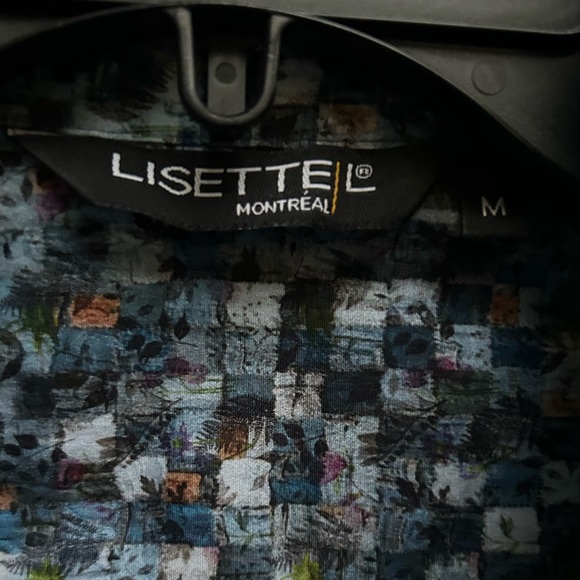 Lisette L Montreal Women’s Button Down 3/4 Sleeve Mosaic Print M Blouse A-8 - Picture 4 of 5